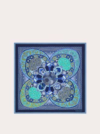 Ferragamo Donna Foulard in seta stampa Monile Blu