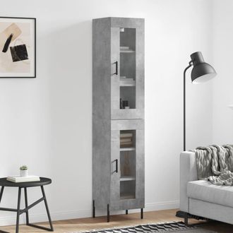 vidaXL Aparador De Madera Contrachapada Gris Hormig&oacute;n 34,5x34x180 Cm Vidaxl