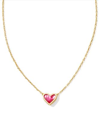 Kendra Scott Womens Framed Ari Heart Short Pendant Necklace In Gold Azalea Illusion
