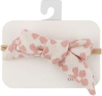 Oh Baby! Mod Flowers Tie Bow Nylon Headband- Infant in Blush at Nordstrom