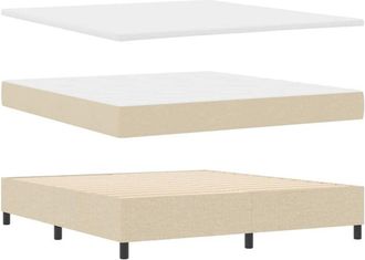 vidaXL Cama Tipo Box Spring Con Colch&oacute;n Crema 180 X 200 Cm Tela Vidaxl