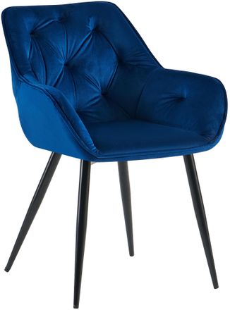 Clp Silla Para Sal&oacute;n Cassis En Terciopelo Terciopelo Azul