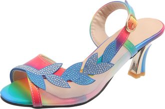 Generic Womens Elegant Heel Shoes 36-43: Sandals Womens Summer Comfortable Evening Shoes Fashionable Slippers Peeptoe Sandals with Adjustable Ankle Straps and