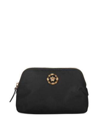 Versace logo-plaque make-up bag - Black