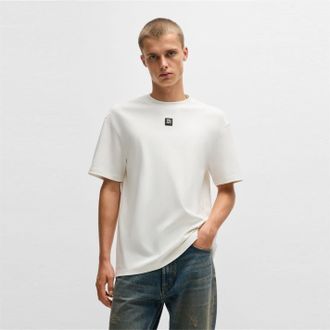 HUGO BOSS Hugo Heren Dalile Stacked T-shirt (Natuurlijk)