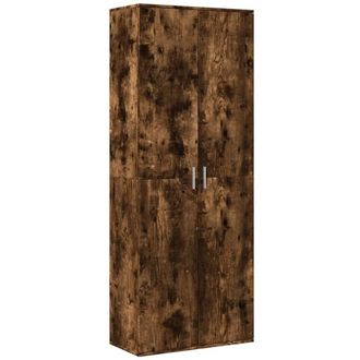 Berkfield Home Highboard Smoked Oak 70x35x180 cm Engineered Wood in Brown | Size: 70 x 35 x 180 cm