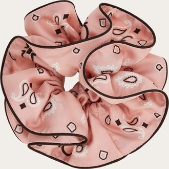 Ferragamo Women Arabesque print silk scrunchie Pink