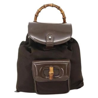 Gucci Pre-owned Backpacks, female, Brown, Size: ONE SIZE Pre-owned Vintage bamboo backpack
