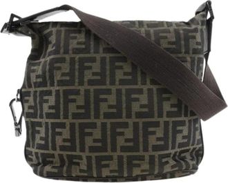 Fendi Pre-owned Nylon Schoudertas - Dames - Vintage Schoudertas - Bruin - ONE Size - Nylon - Vintage