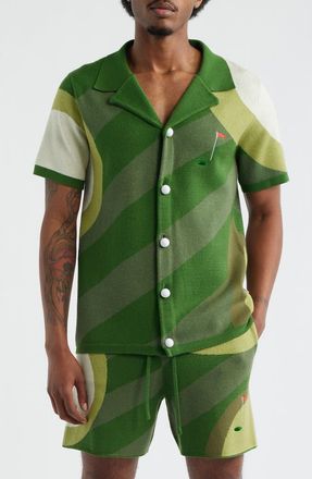 MAVRANS Golf Course Camp Shirt in Green at Nordstrom, Size Xx-Large