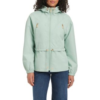Kate Spade New York crop hooded jacket in Frosted Aqua at Nordstrom, Size X-Small