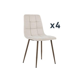 Klast Packs 4 sillas tela beige 43 cm x 88 cm cm