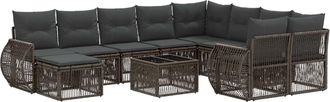 vidaXL Conjunto De Sof&aacute;s De Jard&iacute;n 11 Uds. Gris Rat&aacute;n Sint&eacute;tico Vidaxl