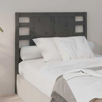 vidaXL Headboard Grey 106x4x100 cm Solid Wood Pine Vidaxl