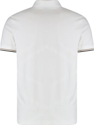 HUGO BOSS Mens Slim Fit Polo Technical Fabric White Polyester Shirts T-shirts And Polos