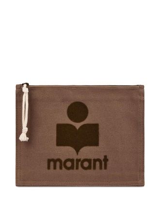 Isabel Marant Kleine Netia katoenen clutch - Bruin