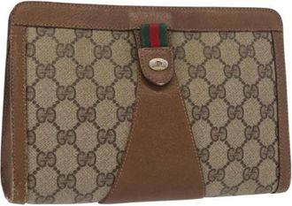 Gucci Pre-owned Plastic Clutch - Dames - Vintage Clutch - Beige - ONE Size - Vintage