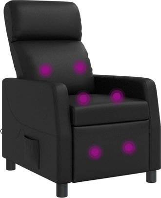vidaXL Silla De Masajes Reclinable Negro Cuero Sint&eacute;tico Vidaxl