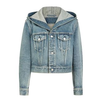 Alaia Cropped Hooded Denim Jacket - female - Ala&iuml;a - Denim Jackets - Blue - XS - Jackets