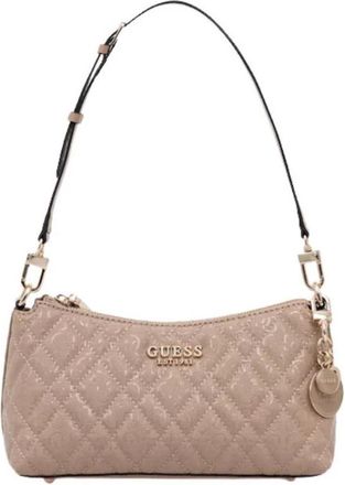Guess Isemay Gewatteerde Schoudertas - Dames - Schoudertassen - Beige - ONE Size - Leer - Tassen
