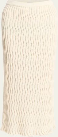 Bottega Veneta Zigzag Knit Slim Midi Skirt