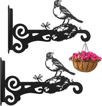 OEM Juego De 2 Ganchos Met&aacute;licos Para Plantas Y Flores, Soportes De Pared Para Accesorios De Jard&iacute;n, Casitas Para P&aacute;jaros Y Campanillas De Viento