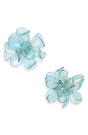 Nordstrom Rack Resin Floral Stud Earrings in Sage Green at Nordstrom Rack