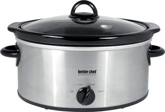 Better Chef Better Chef 4-Quart Oval Slow Cooker in Brushed Stainless Steel