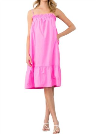 THML Clothing Bright And Airy Midi Dress In Pink