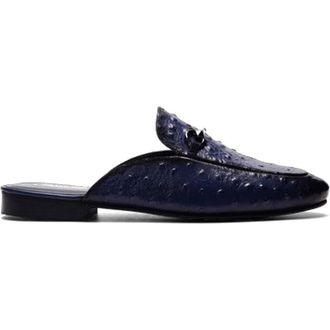 Carlos By Carlos Santana Apollo Bit Slides in Blue Ostrich at Nordstrom, Size 10.5