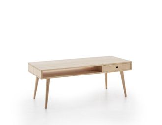 HOGAR 24 Mesa de centro de madera maciza natural, color natural