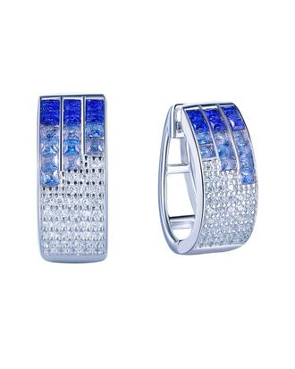 Suzy Levian Suzy Levian Silver Cz Invisible Setting Huggie Earrings