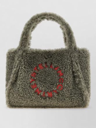 Stella McCartney stella logo shearling tote bag
