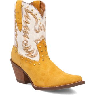Dingo Rodeo Queen Genuine Calf Hair Western Boot in Yellow at Nordstrom Rack, Size 6.5