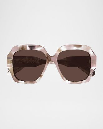 Chloé Gayia Rectangle Acetate Sunglasses
