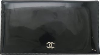 Chanel Black Leather Long Wallet (Bi-Fold) (Pre-Owned)