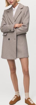 Mango Double Breasted Coat in Medium Brown at Nordstrom, Size Xx-Small