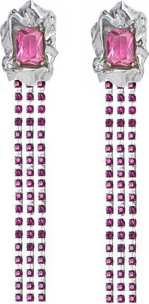 Sterling King Maude Crystal Drop Earrings in Silver - Pink at Nordstrom