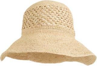 Bruno Magli Straw Crochet Packable Floppy Hat in Natural at Nordstrom Rack