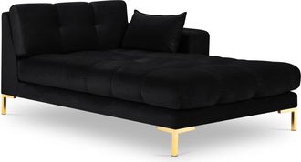 BLOOMINGLOFT Chaiselongue Mamaia Samt mit Armlehne rechts