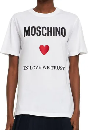 Moschino Mens White Cotton T-Shirt