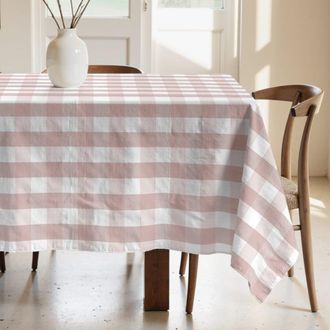 Muare Home Mantel antimanchas 100% algod&oacute;n rosa 300x155 cm