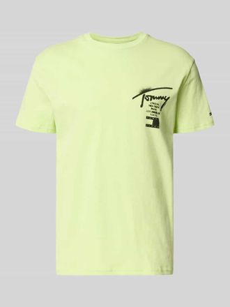 Tommy Jeans Regular Fit T-Shirt aus reiner Baumwolle in Neon Gelb, Gr&ouml;&szlig;e XXL