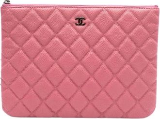 Chanel Pre-owned Clutches, female, Pink, Size: ONE SIZE Pre-owned Leather chanel-bags