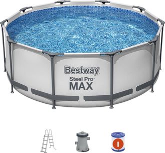 Bestway Piscina Desmontable Tubular Bestway Steel Pro Max 305x100 Cm Con Depuradora Cartucho 1.249 L/h Con Escalera