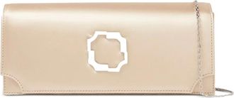 Malone Souliers Viven crystal-embellished satin clutch - Gold