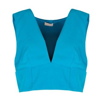 Liu Jo Top sin mangas con cuello en V - Tops - Mujer - Azul - S