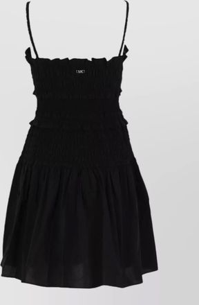 Michael Kors dress smocked bodice flared skirt straps