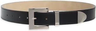 Steve Madden Rectangular Buckle Faux Leather Belt in Black at Nordstrom Rack, Size X-Large