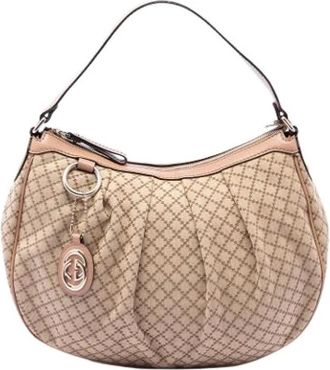 Gucci Pre-owned Sukey Schoudertas - Dames - Vintage Schoudertas - Beige - ONE Size - Leer - Vintage